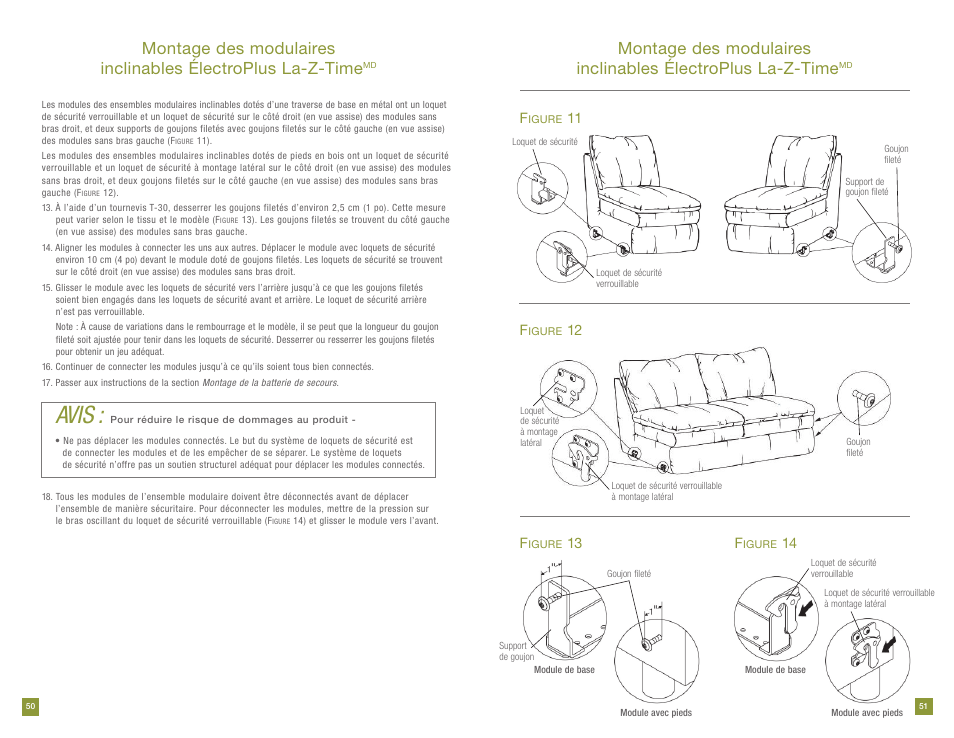 Avis, 11 f, 12 f | 13 f | La-Z-Boy Power Recline prior to 11/28/2011 User Manual | Page 26 / 28