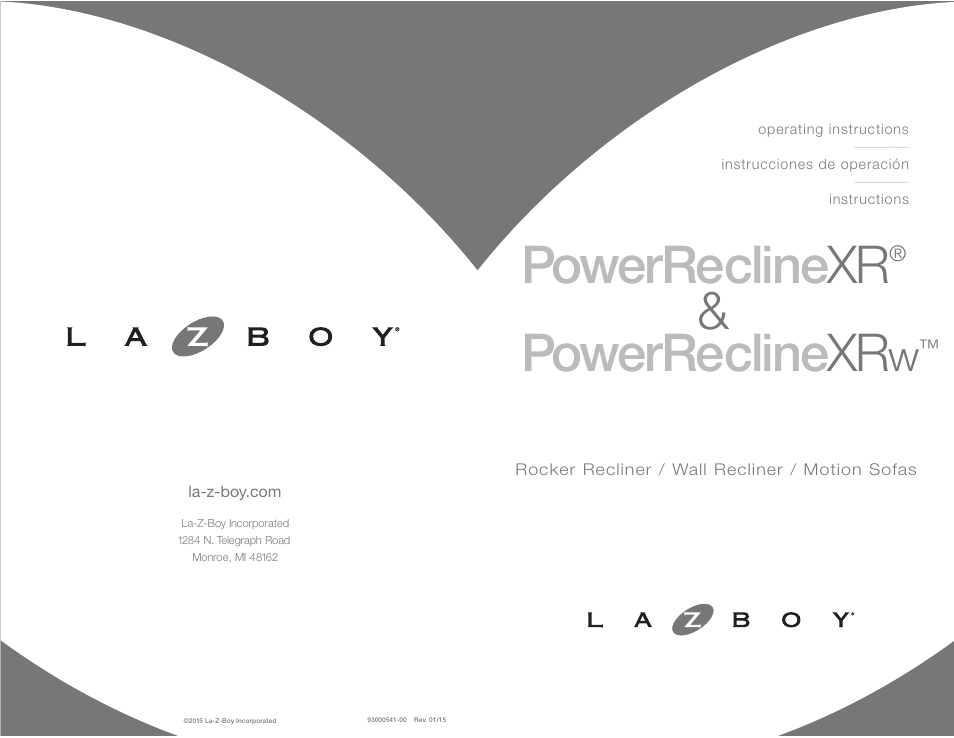 La-Z-Boy PowerReclineXR after 01/19/2015 User Manual | 15 pages