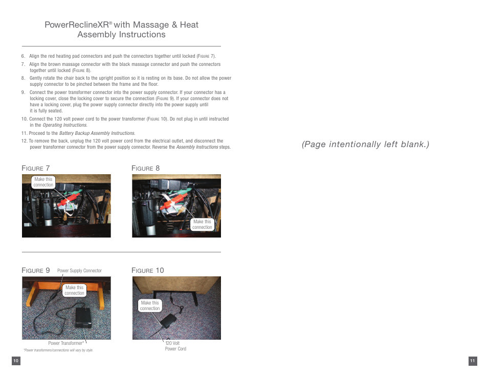 Powerreclinexr, With massage & heat assembly instructions, Page intentionally left blank.) | La-Z-Boy PowerReclineXR after 01/19/2015 User Manual | Page 6 / 15