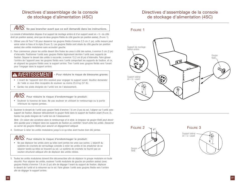 Avis, Avertissement | La-Z-Boy Power Storage Console after 12/31/2012 User Manual | Page 14 / 16