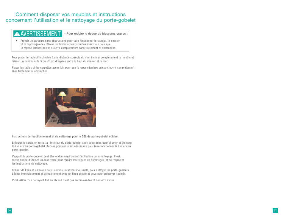 Avertissement | La-Z-Boy PowerReclineXR Plus User Manual | Page 19 / 19