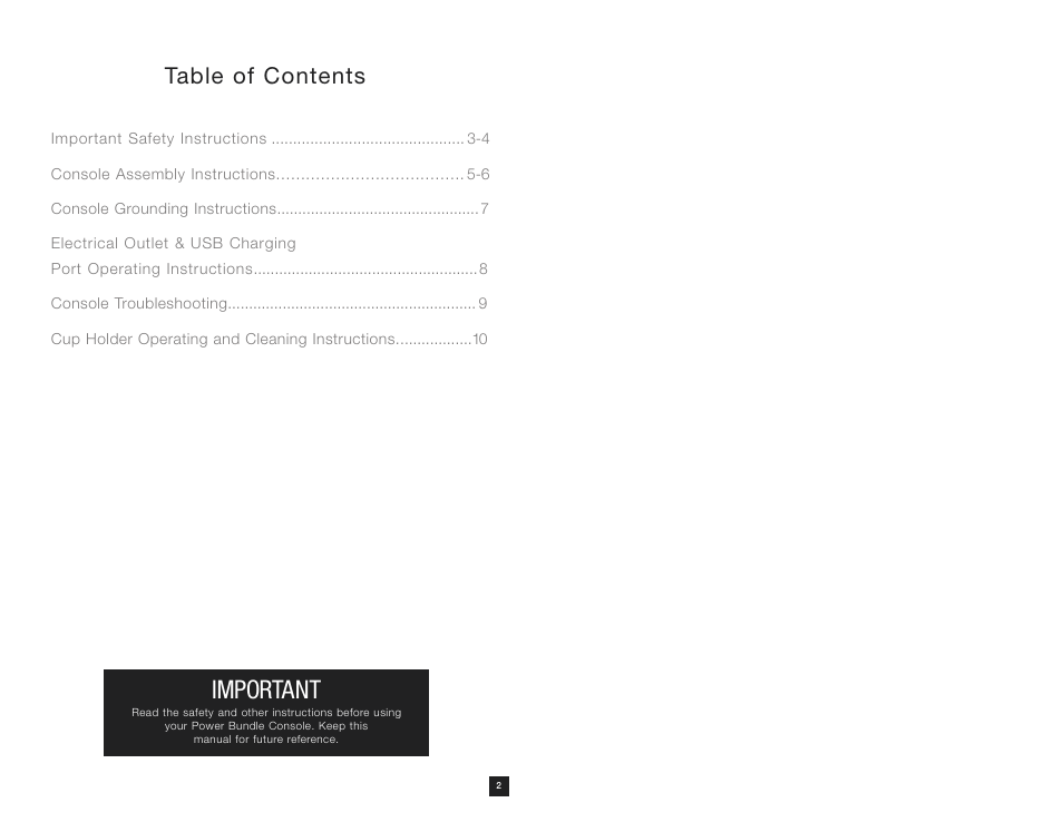 La-Z-Boy Power Bundle Console User Manual | Page 2 / 16