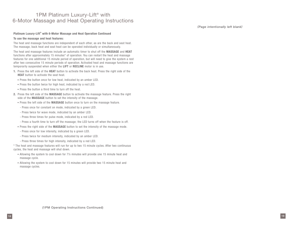 1pm platinum luxury-lift | La-Z-Boy Platinum Luxury-Lift Power Recliner User Manual | Page 10 / 38