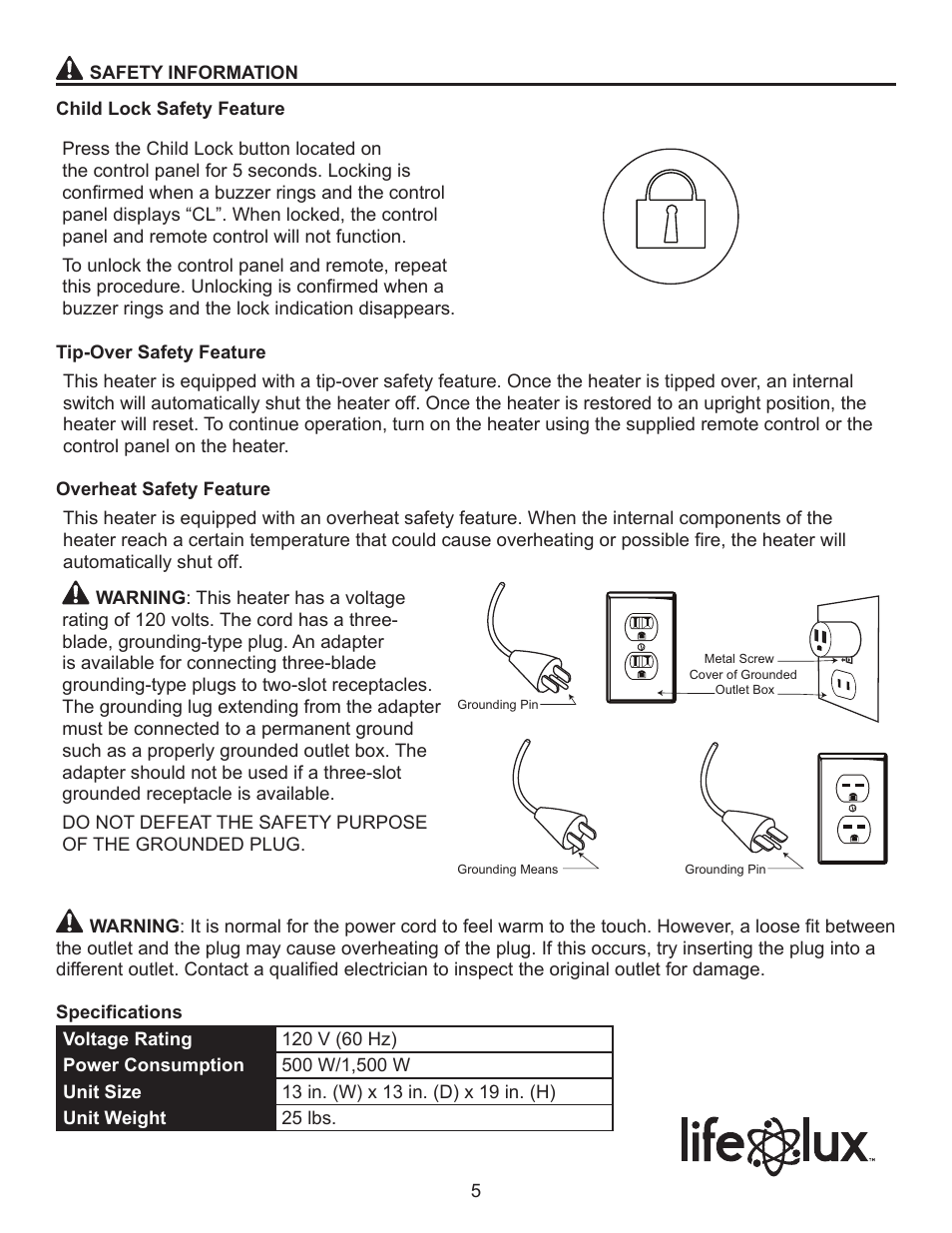 Lifelux Lifesmart LS19-IQH-MW User Manual | Page 5 / 16