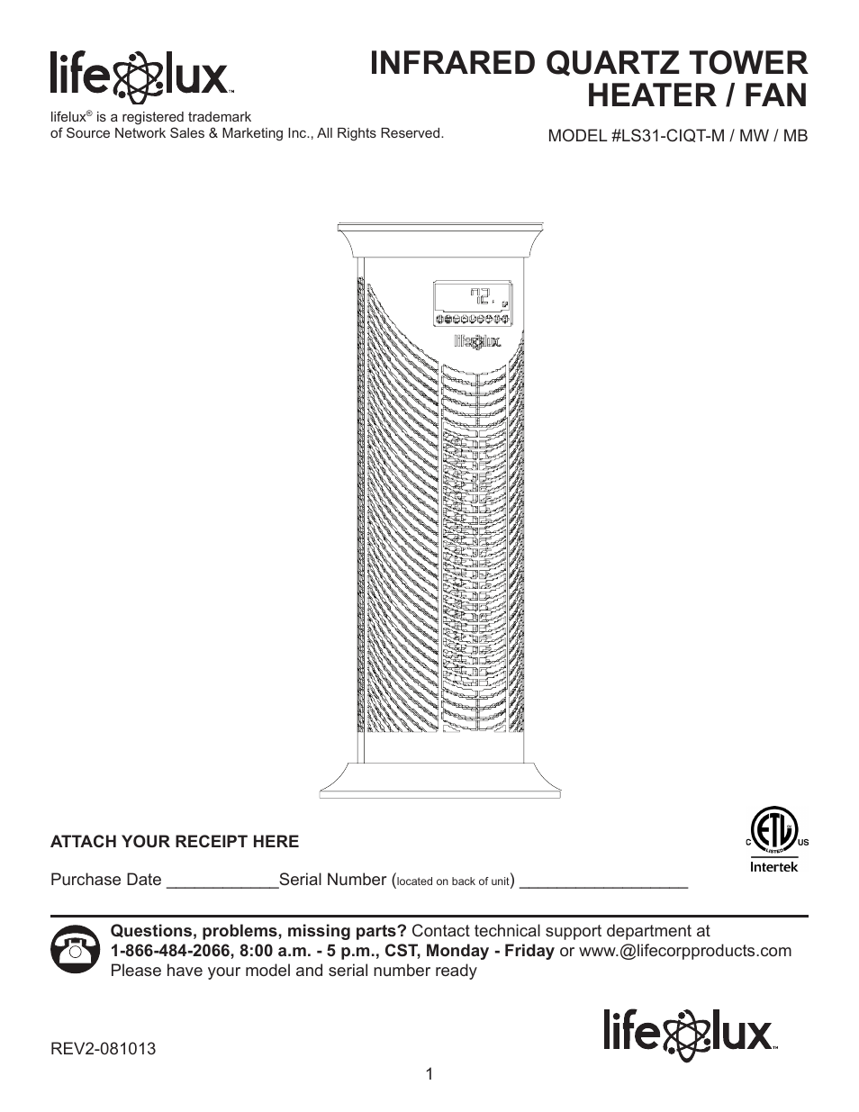 Lifelux Lifesmart LS31-CIQT-M User Manual | 16 pages