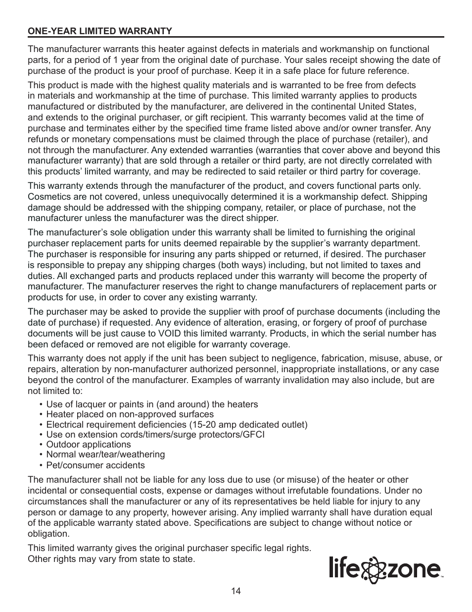 Lifesmart SGH-W6-WIQ User Manual | Page 14 / 15