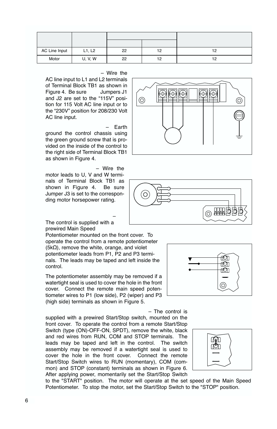 Table 3 – terminal block wiring information | Baldor Series 5 Inverter IP-65 User Manual | Page 8 / 16