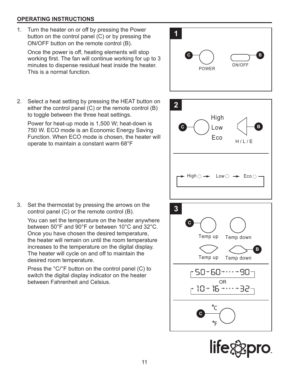 High low eco | Lifesmart LS1001HH User Manual | Page 11 / 15