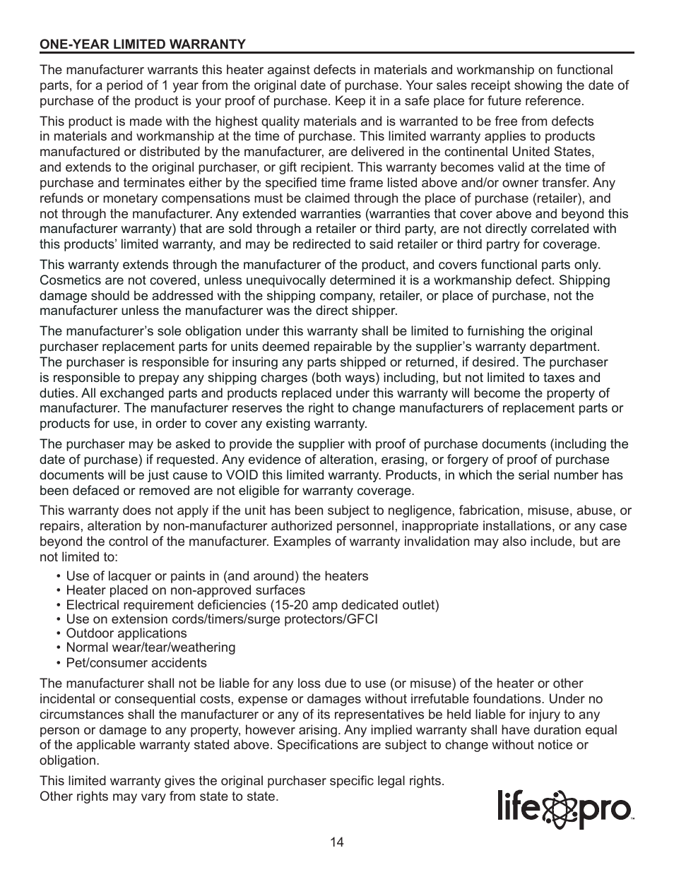Lifesmart LS-8WQH-DLX13B User Manual | Page 14 / 15