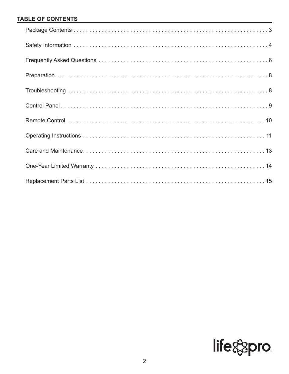 Lifesmart LS-8WQH-DLX13B User Manual | Page 2 / 15