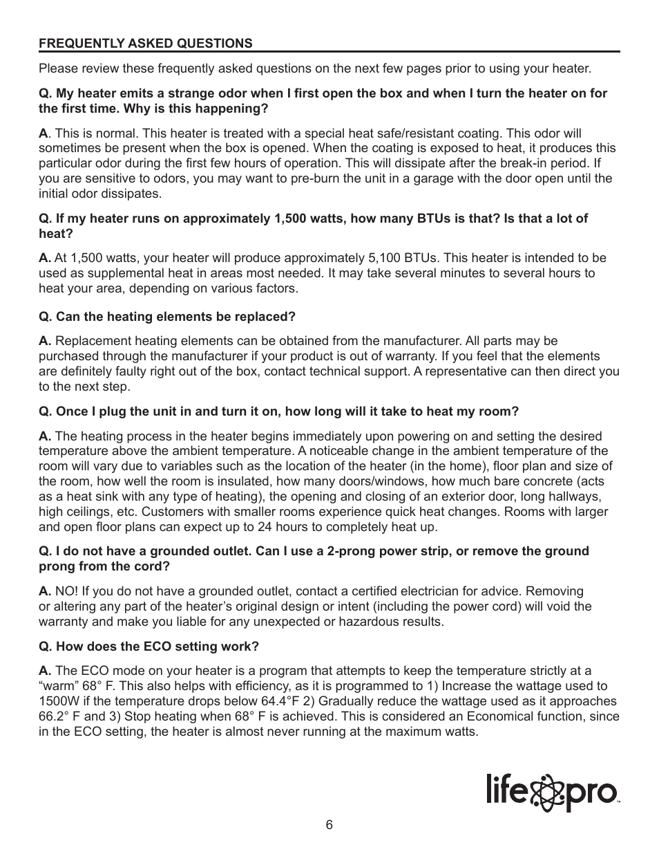 Lifesmart LS-8WQH-DLX13B User Manual | Page 6 / 15