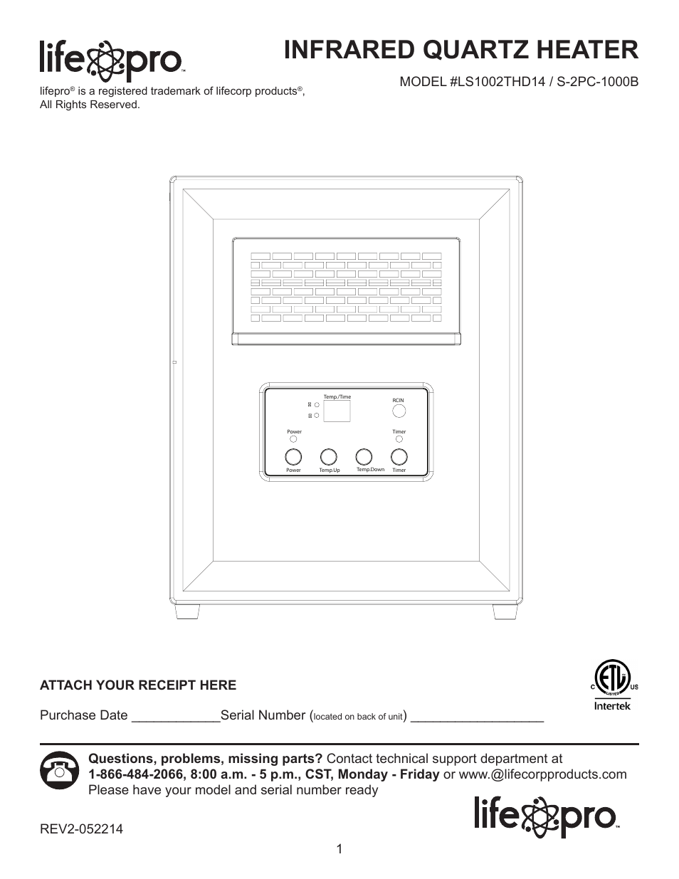 Lifesmart S-2PC-1000B User Manual | 15 pages