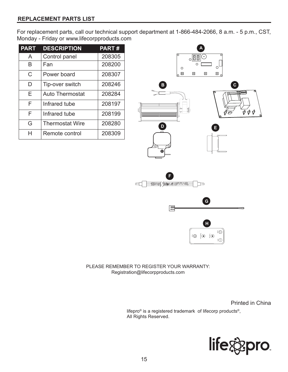 15 printed in china | Lifesmart S-2PC-1000B User Manual | Page 15 / 15