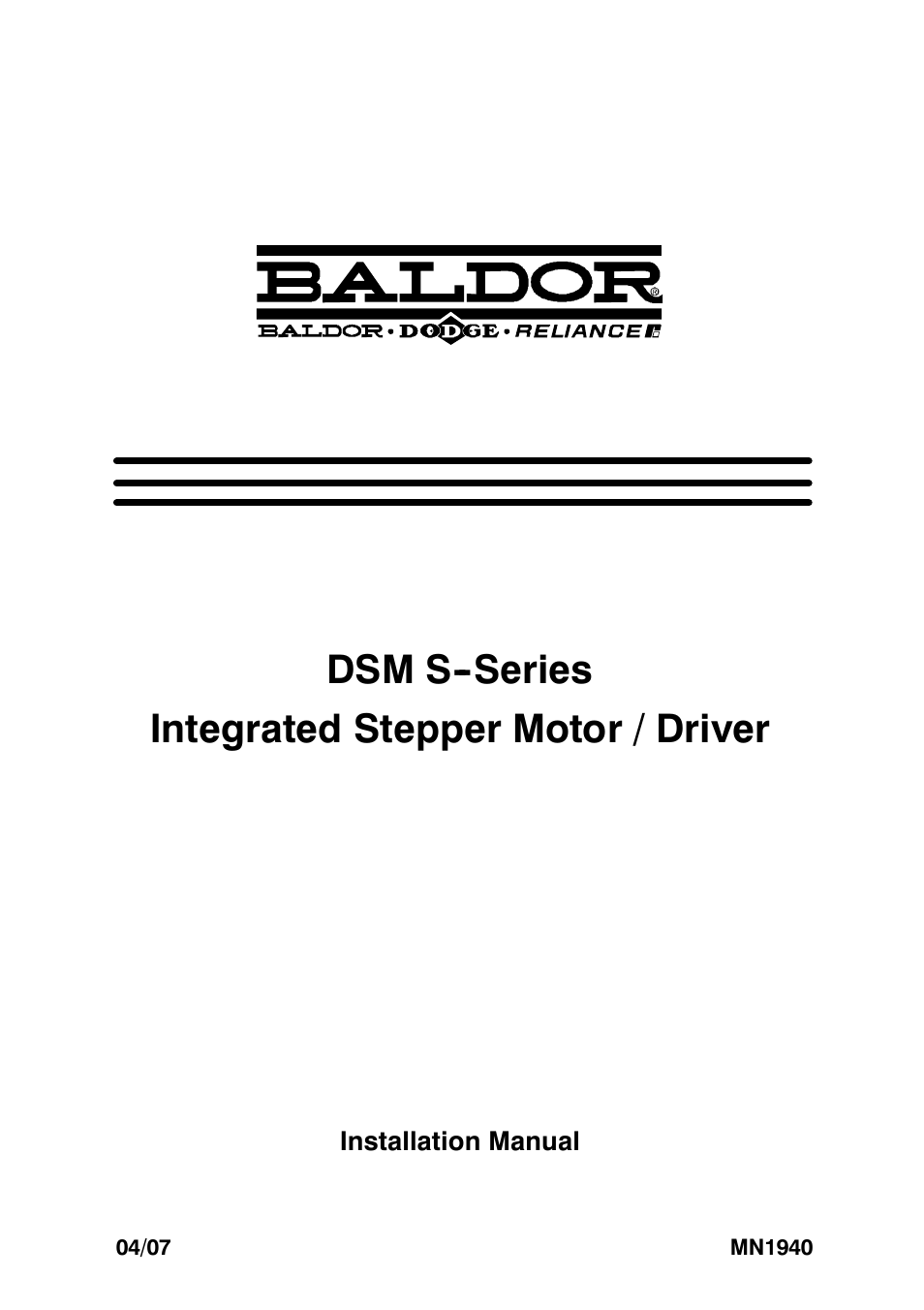 Baldor MN1940 User Manual | 50 pages