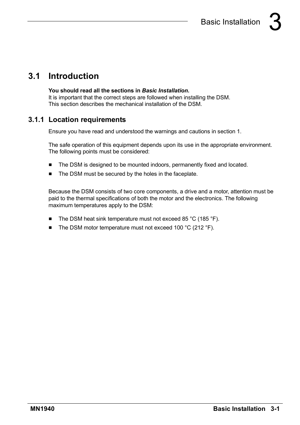 Basic installation, Introduction, 1 introduction | Baldor MN1940 User Manual | Page 11 / 50