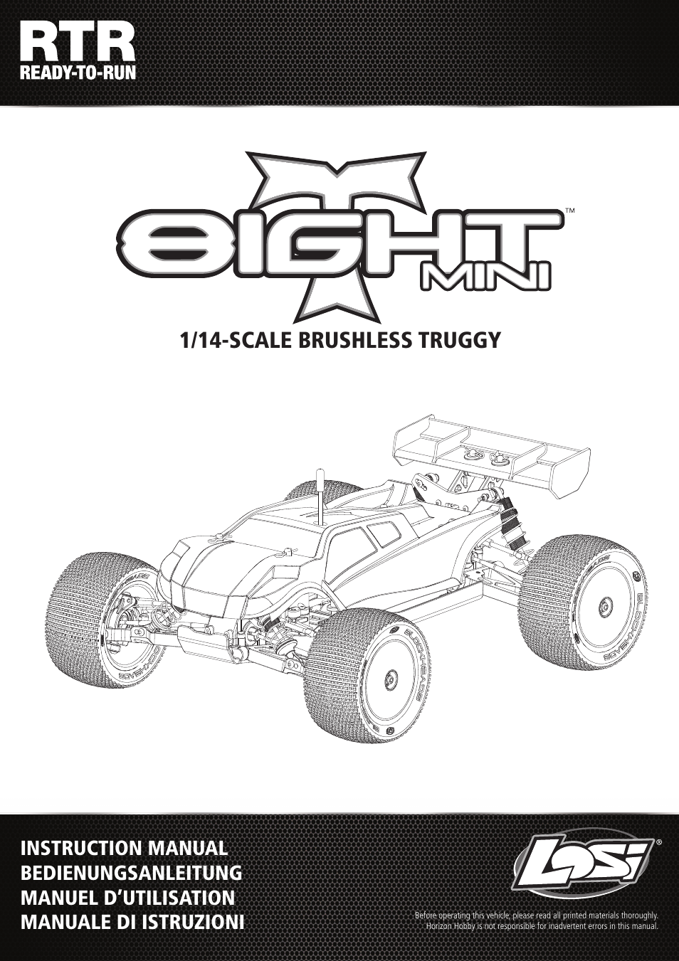 Losi Mini 8IGHT-T RTR User Manual | 20 pages