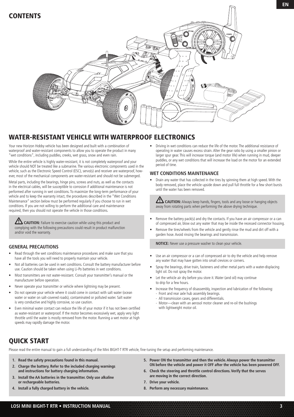 Losi Mini 8IGHT-T RTR User Manual | Page 3 / 20