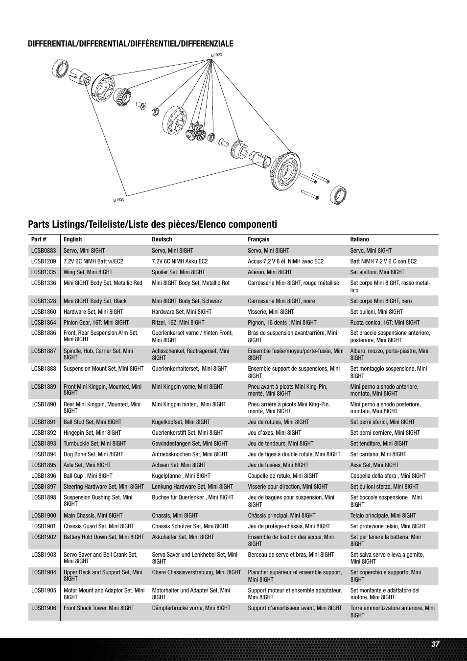 Losi LOSB0224T2 User Manual | Page 37 / 40