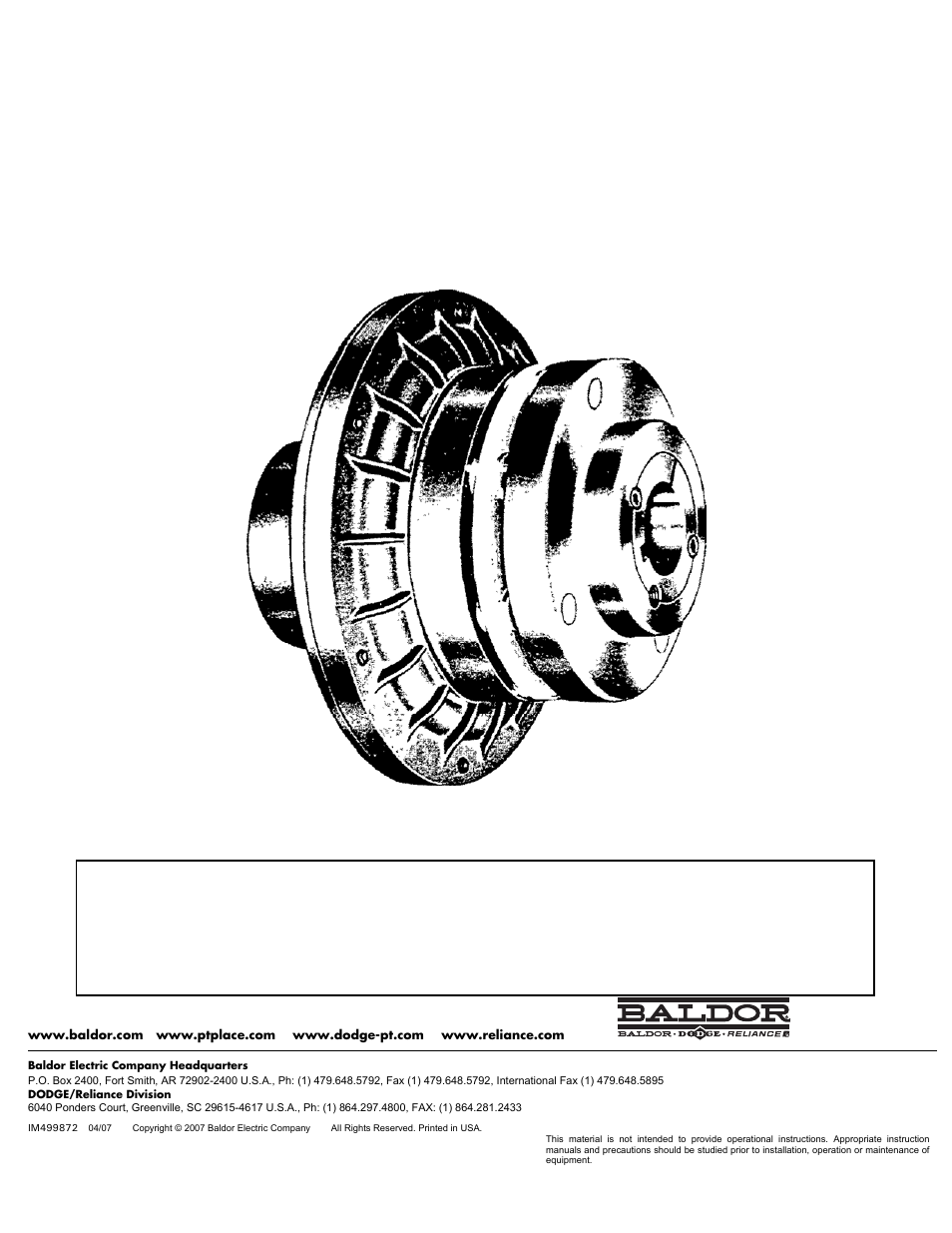 Baldor FLEXIDYNE 11C User Manual | 7 pages