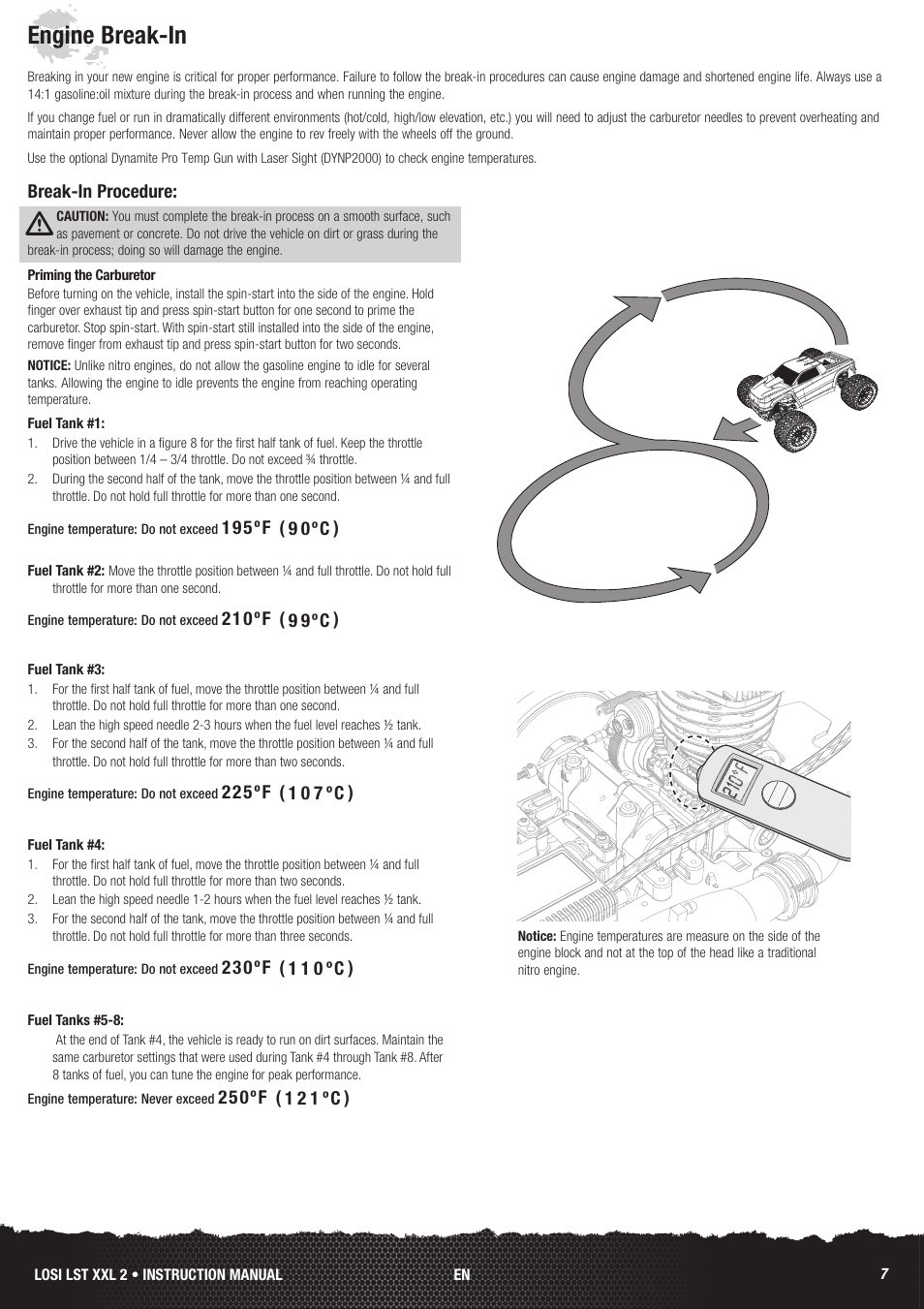 Engine break-in, Break-in procedure | Losi LOS04002 User Manual | Page 7 / 30