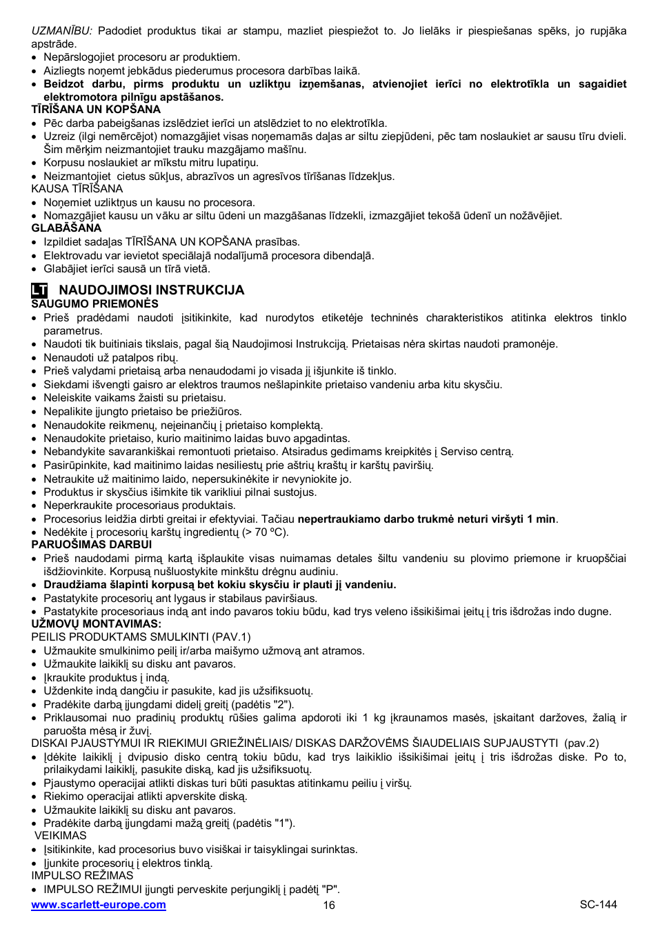 Scarlett SC-144 User Manual | Page 16 / 21