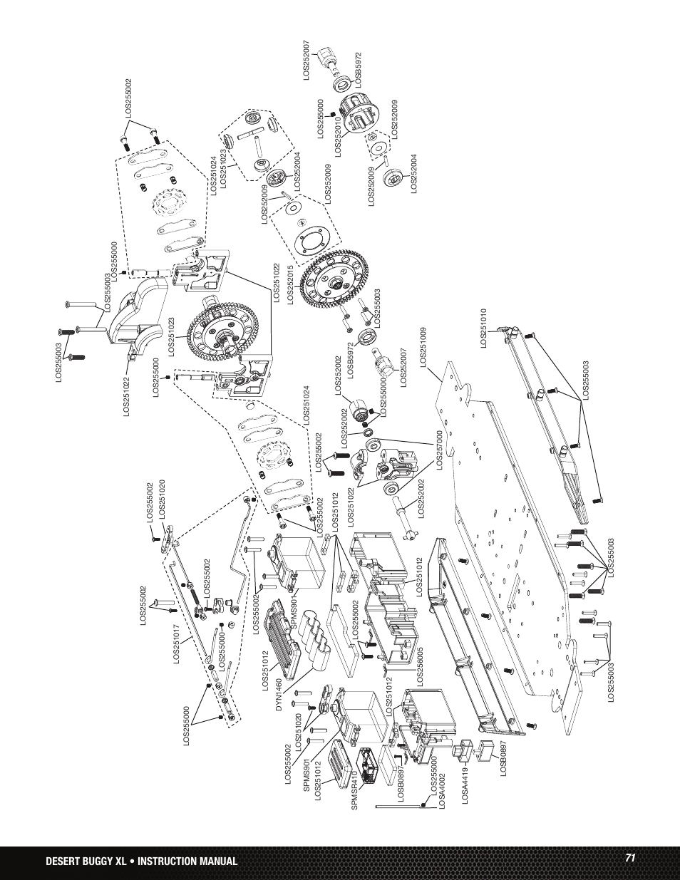 71 desert buggy xl • instruction manual | Losi LOS05001 User Manual | Page 71 / 86
