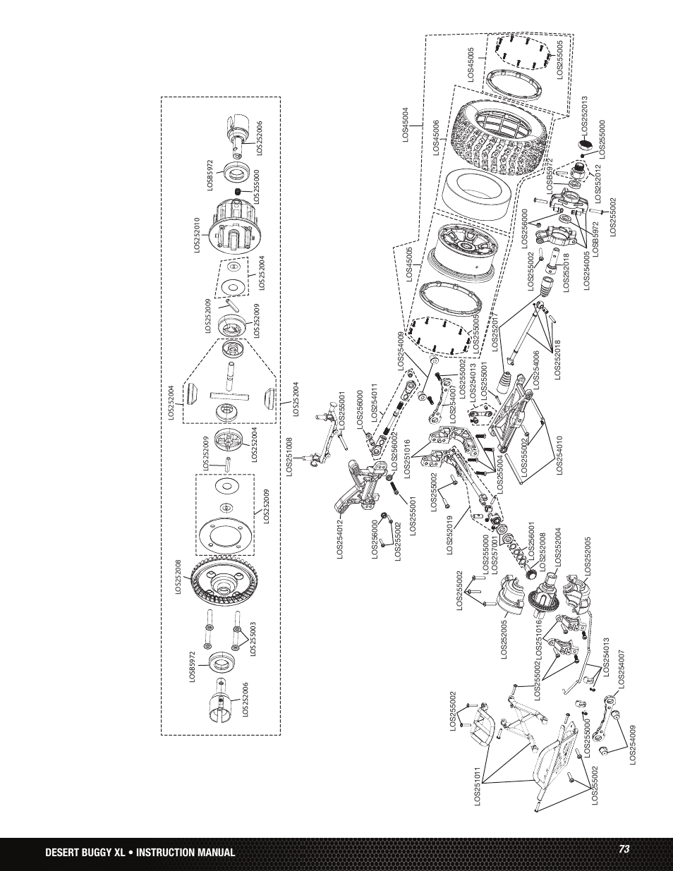 Too tp, 73 desert buggy xl • instruction manual | Losi LOS05001 User Manual | Page 73 / 86