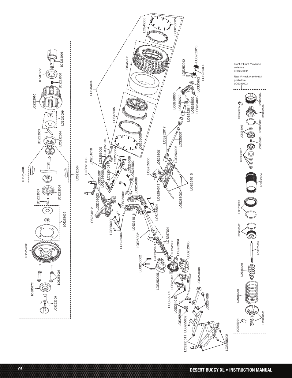 74 desert buggy xl • instruction manual | Losi LOS05001 User Manual | Page 74 / 86