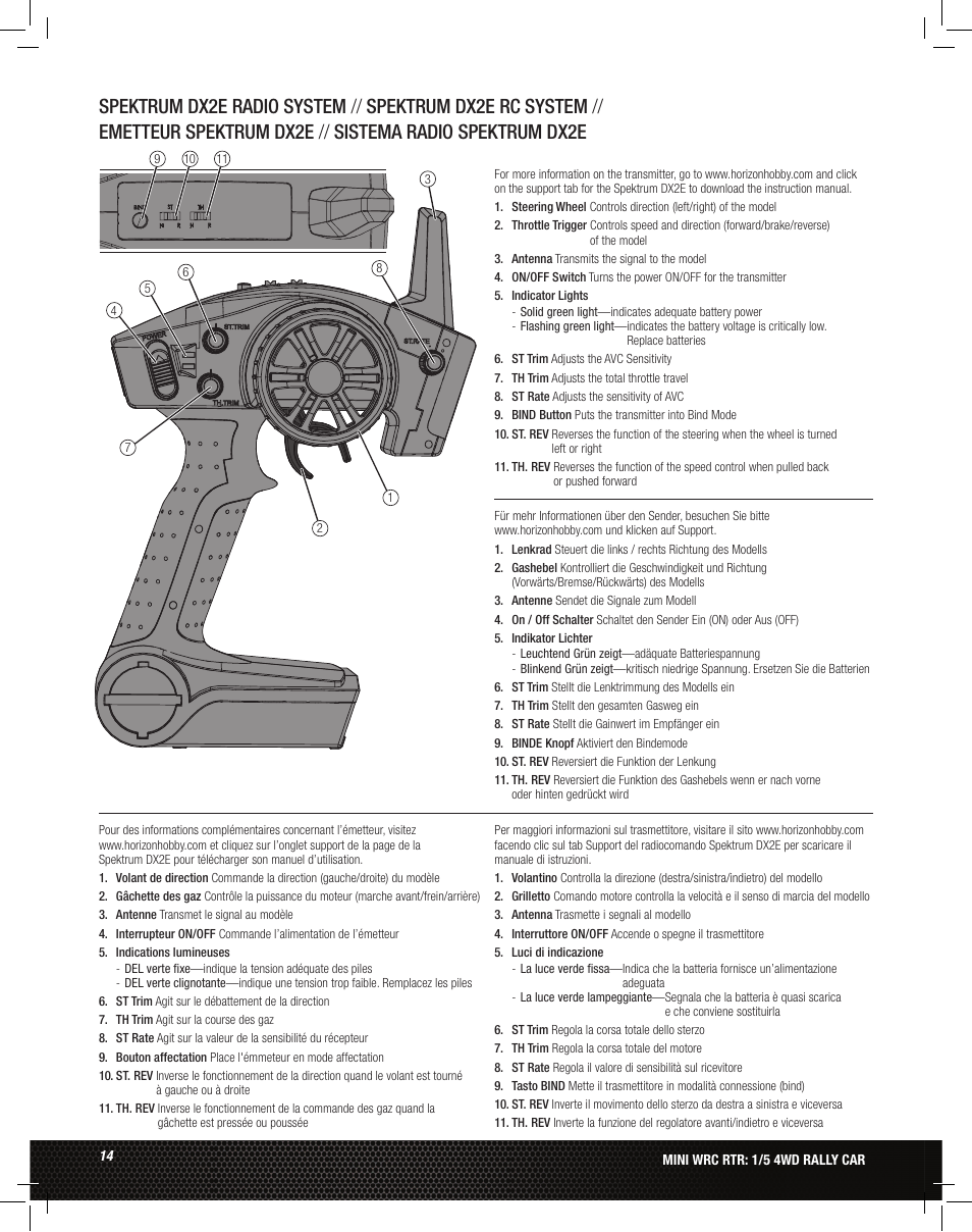 Losi LOS05007 1/5 MINI WRC 4WD Rally Car Manual User Manual | Page 14 / 60