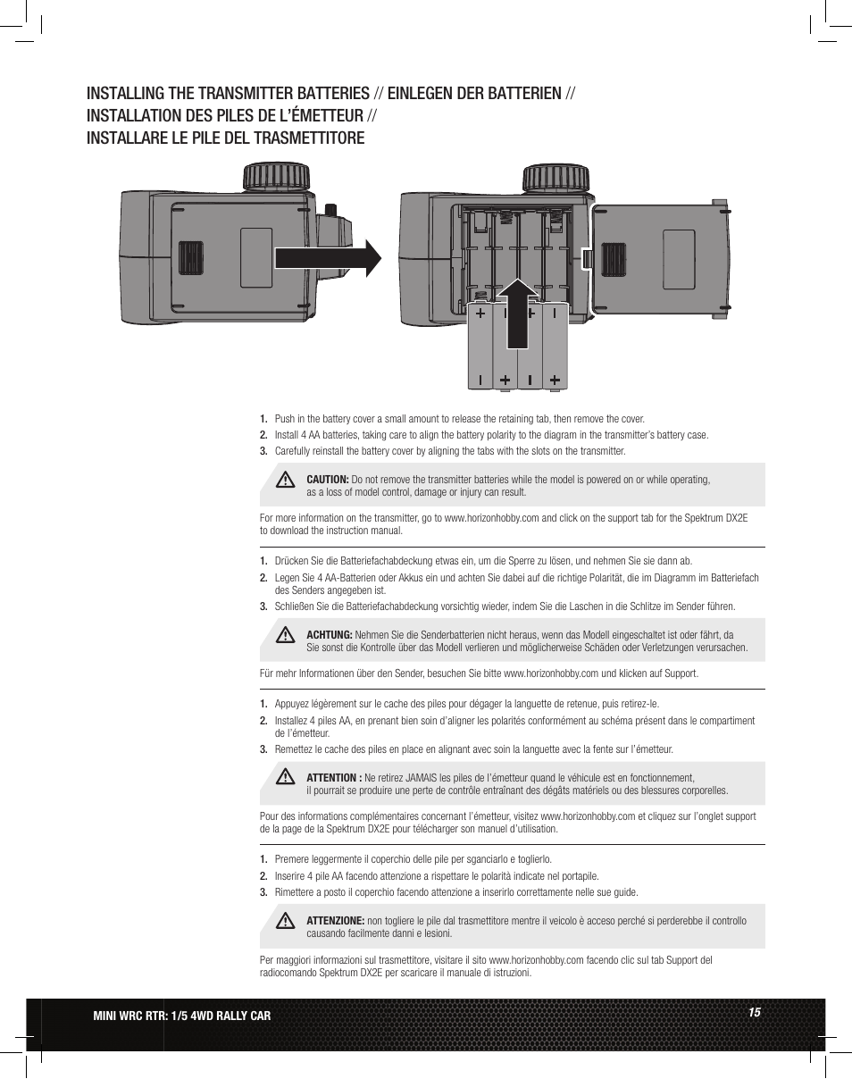 Losi LOS05007 1/5 MINI WRC 4WD Rally Car Manual User Manual | Page 15 / 60