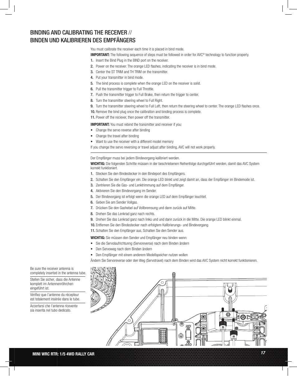 Losi LOS05007 1/5 MINI WRC 4WD Rally Car Manual User Manual | Page 17 / 60