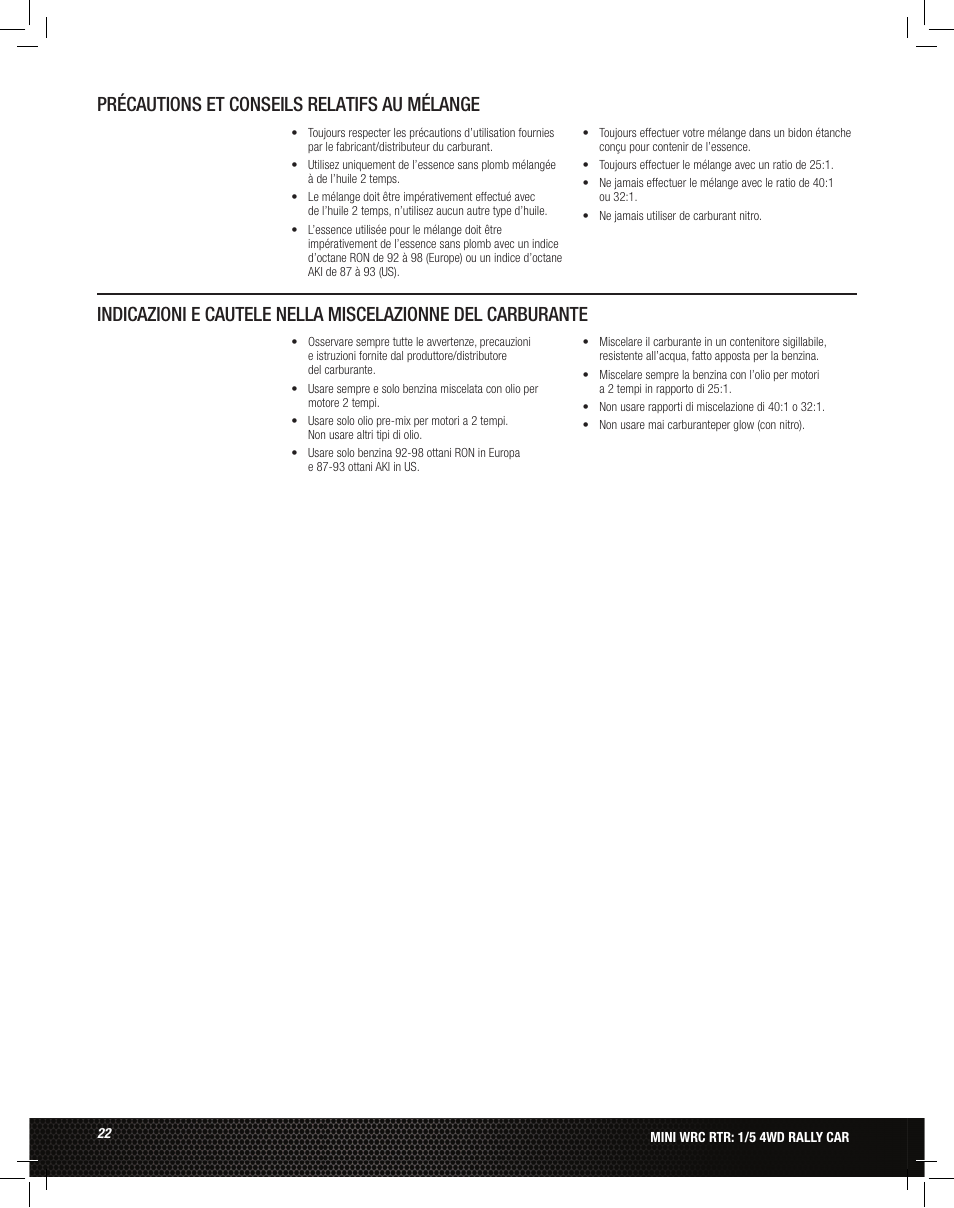 Losi LOS05007 1/5 MINI WRC 4WD Rally Car Manual User Manual | Page 22 / 60