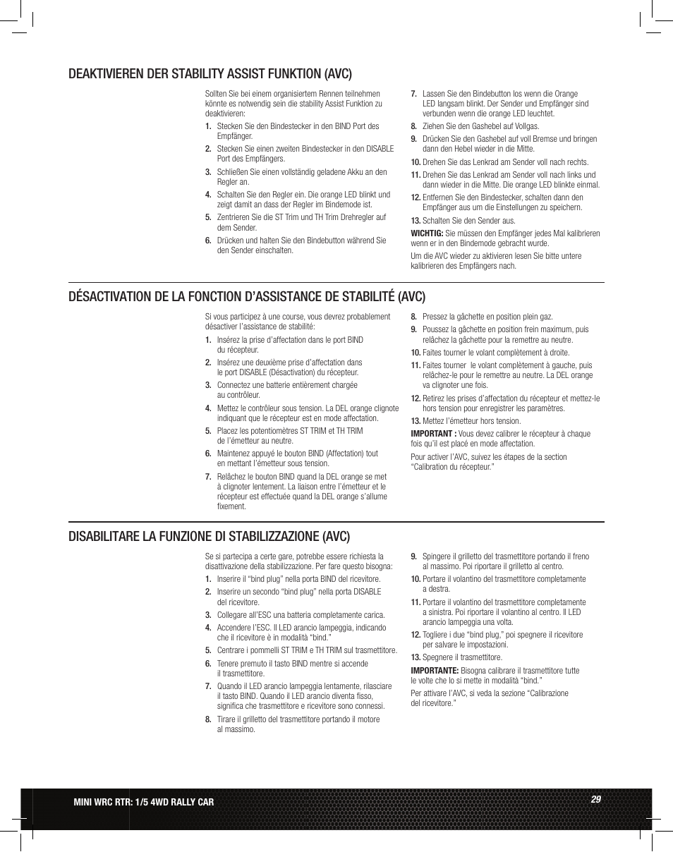 Losi LOS05007 1/5 MINI WRC 4WD Rally Car Manual User Manual | Page 29 / 60