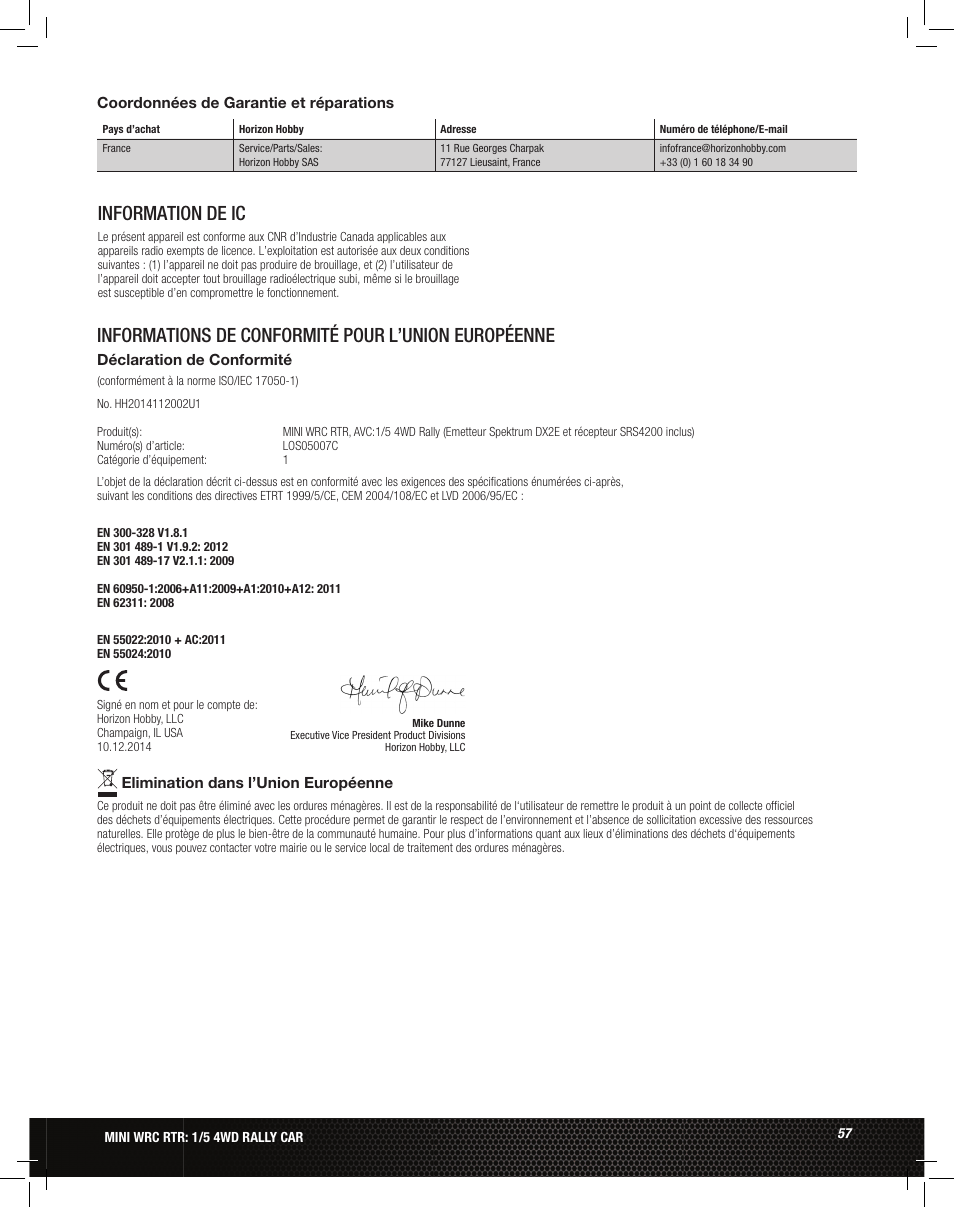 Losi LOS05007 1/5 MINI WRC 4WD Rally Car Manual User Manual | Page 57 / 60
