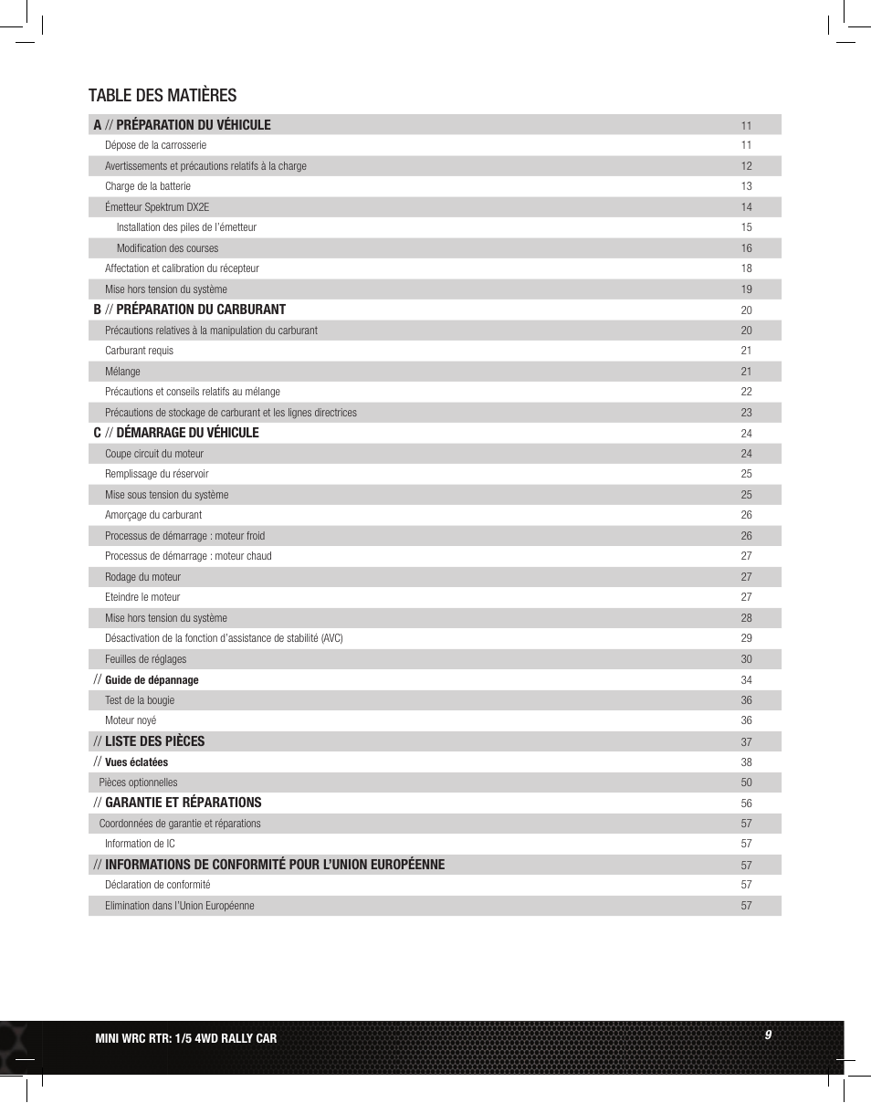 Losi LOS05007 1/5 MINI WRC 4WD Rally Car Manual User Manual | Page 9 / 60