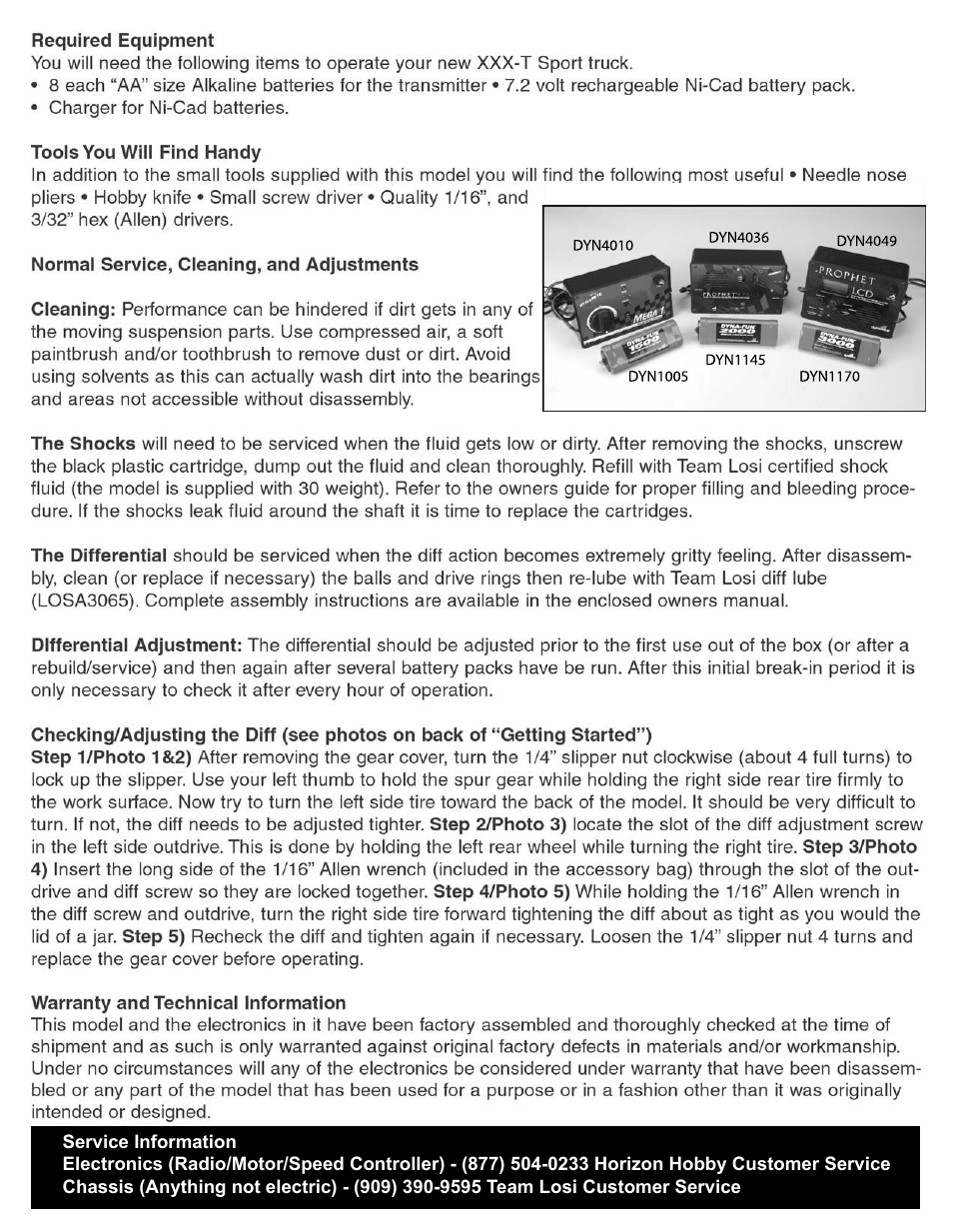 Losi LOSA0095 Operation Guide User Manual | Page 2 / 4