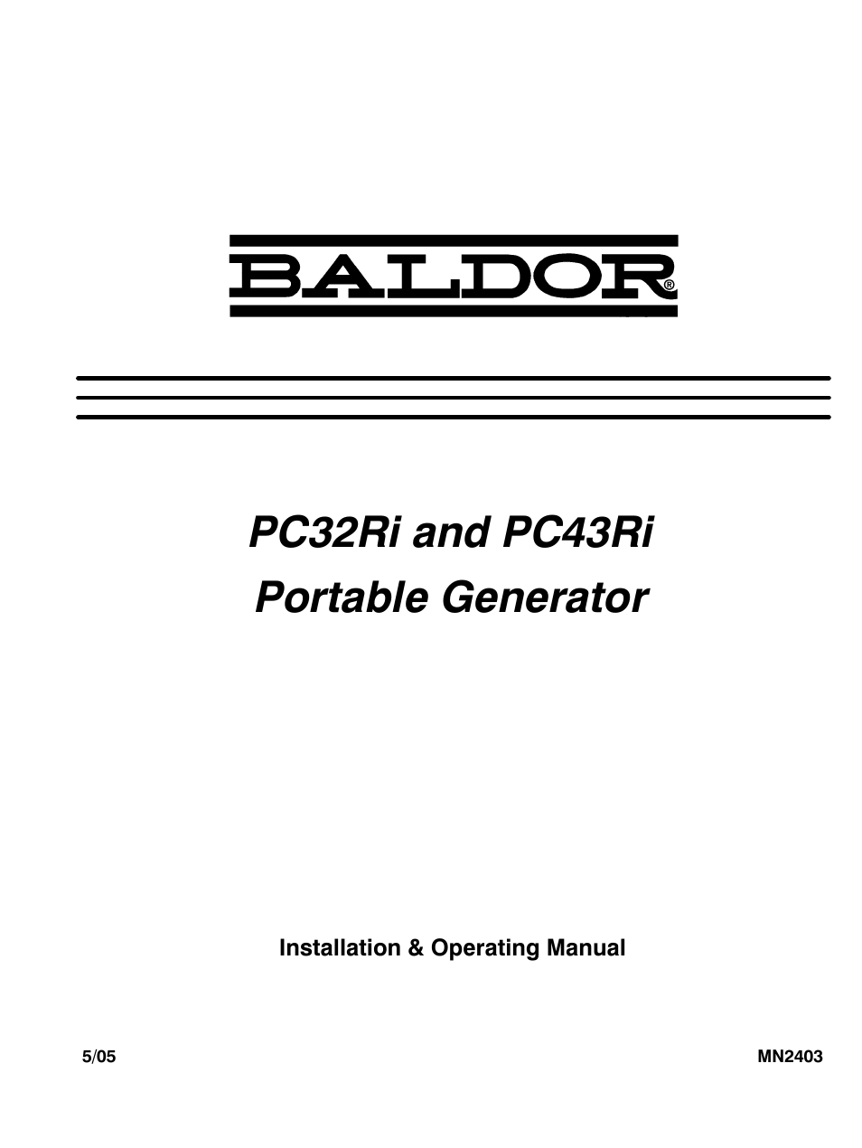Baldor PC32RI User Manual | 28 pages