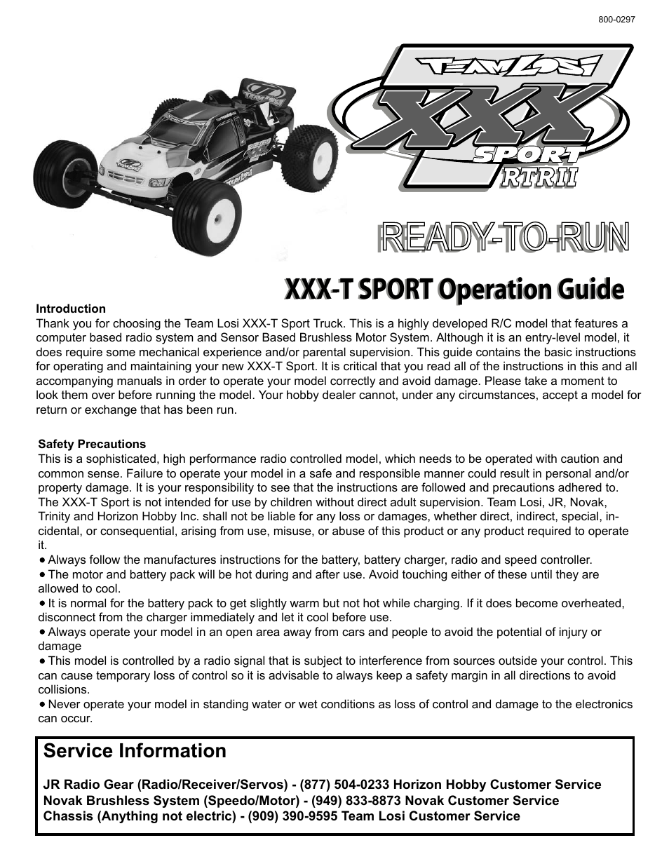 Losi LOSA0096 Start-up Guide User Manual | 4 pages