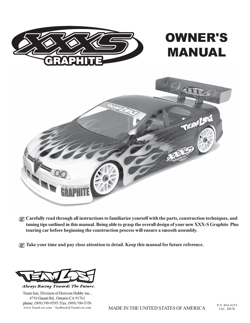 Losi XXX-S Sport User Manual | 40 pages