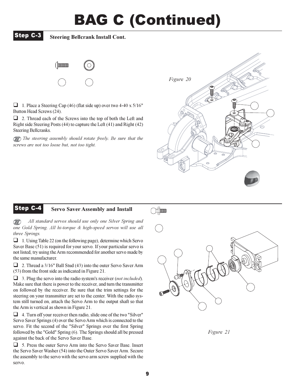 Bag c (continued) | Losi XXX-S Sport User Manual | Page 12 / 40