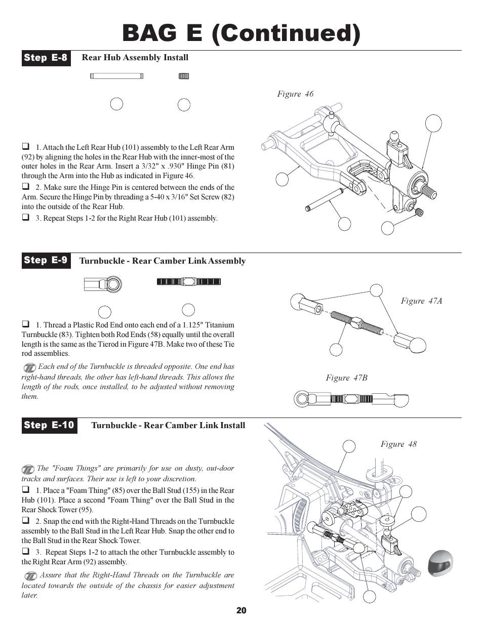 Bag e (continued) | Losi XXX-S Sport User Manual | Page 23 / 40