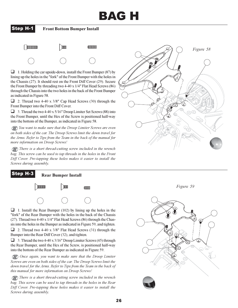 Bag h | Losi XXX-S Sport User Manual | Page 29 / 40