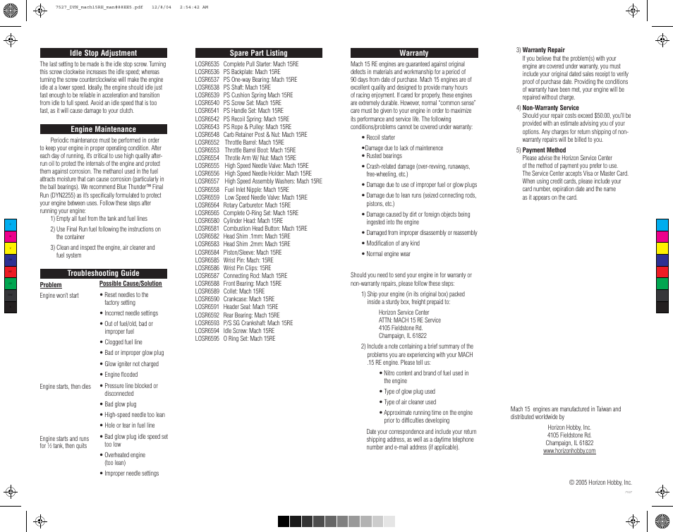 Losi LOSA0887 Mach .15RE Manual User Manual | Page 2 / 2