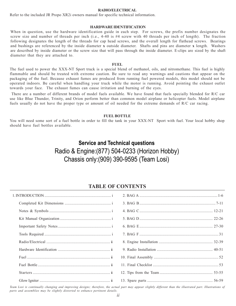 Losi LOSA0887 Manual User Manual | Page 3 / 64