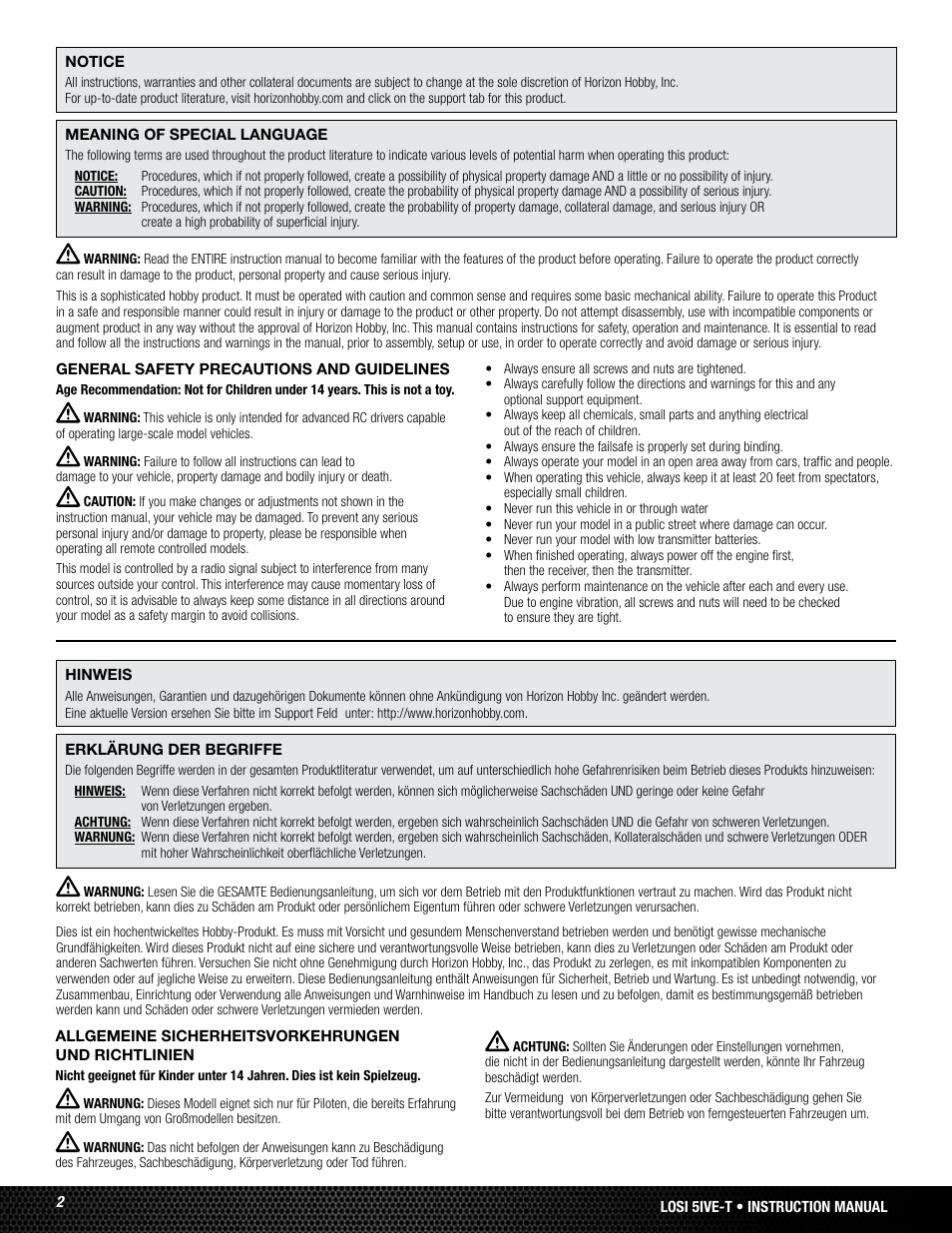 Losi LOSB0019WHTBD User Manual | Page 2 / 96