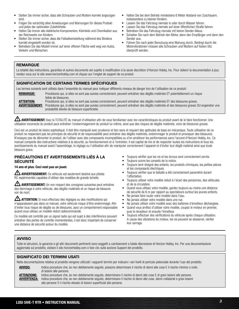 Losi LOSB0019WHTBD User Manual | Page 3 / 96