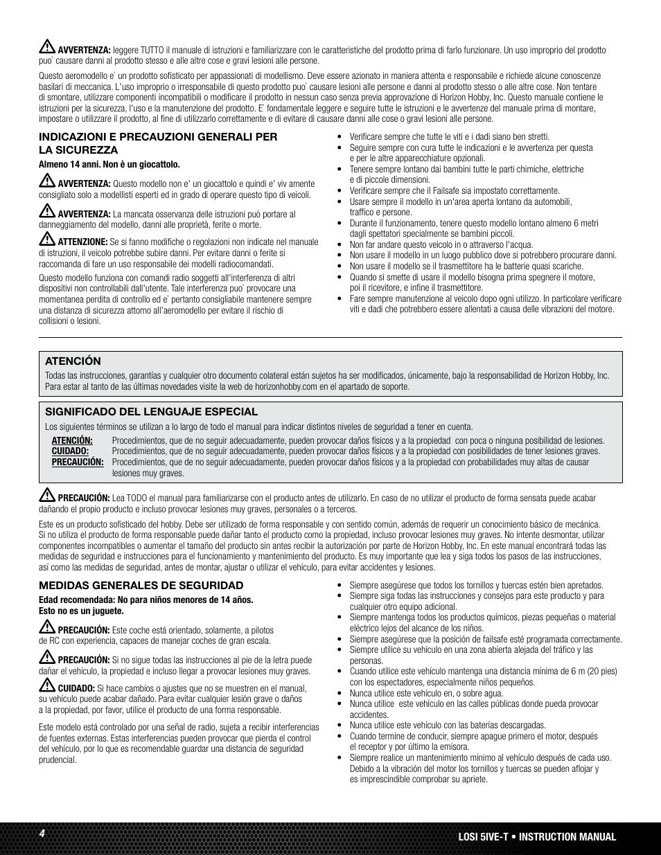 Losi LOSB0019WHTBD User Manual | Page 4 / 96