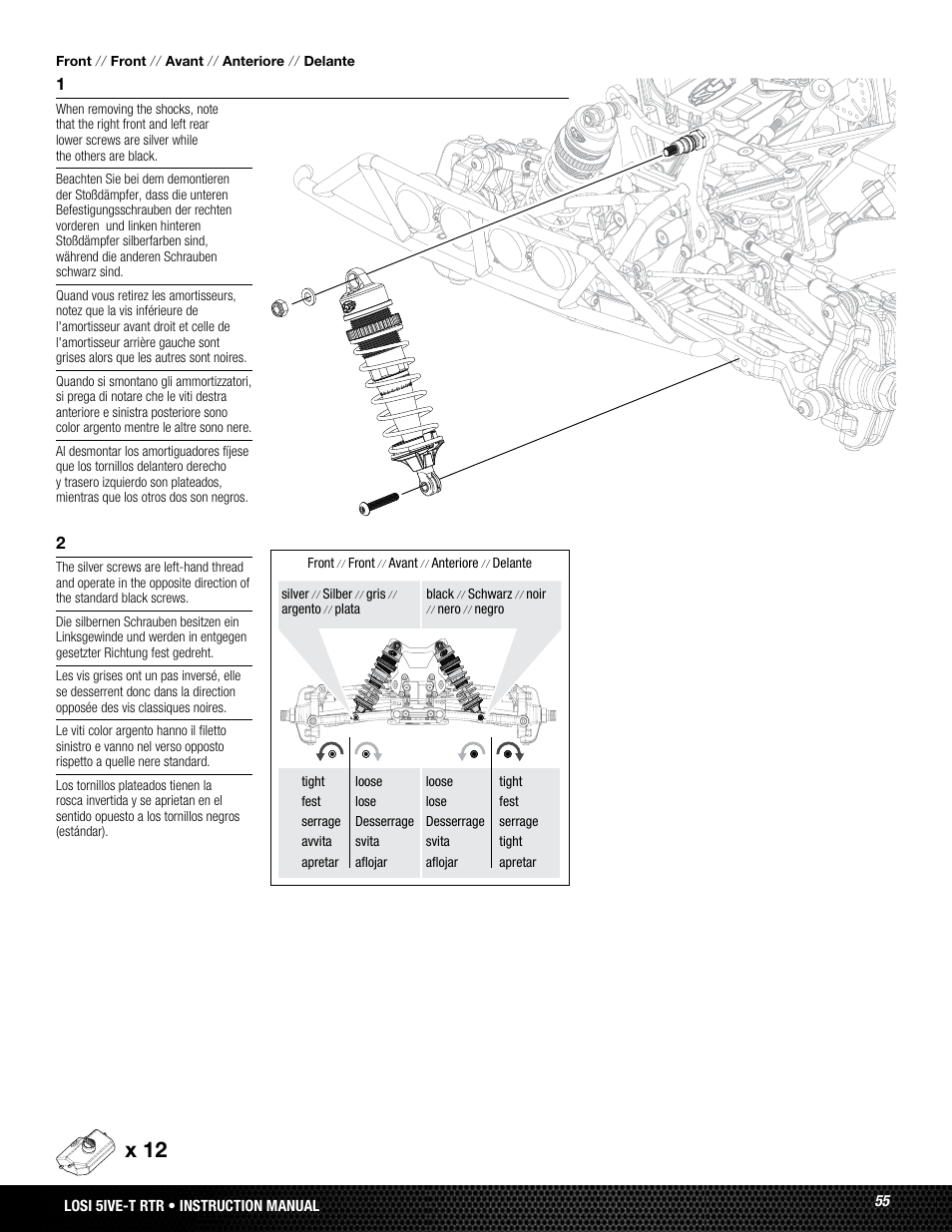X 12 | Losi LOSB0019WHTBD User Manual | Page 55 / 96