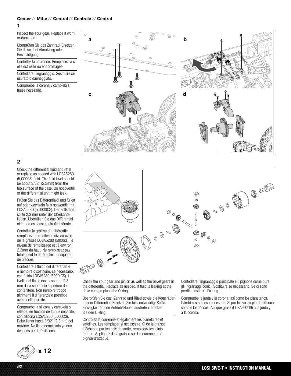 X 12 | Losi LOSB0019WHTBD User Manual | Page 62 / 96