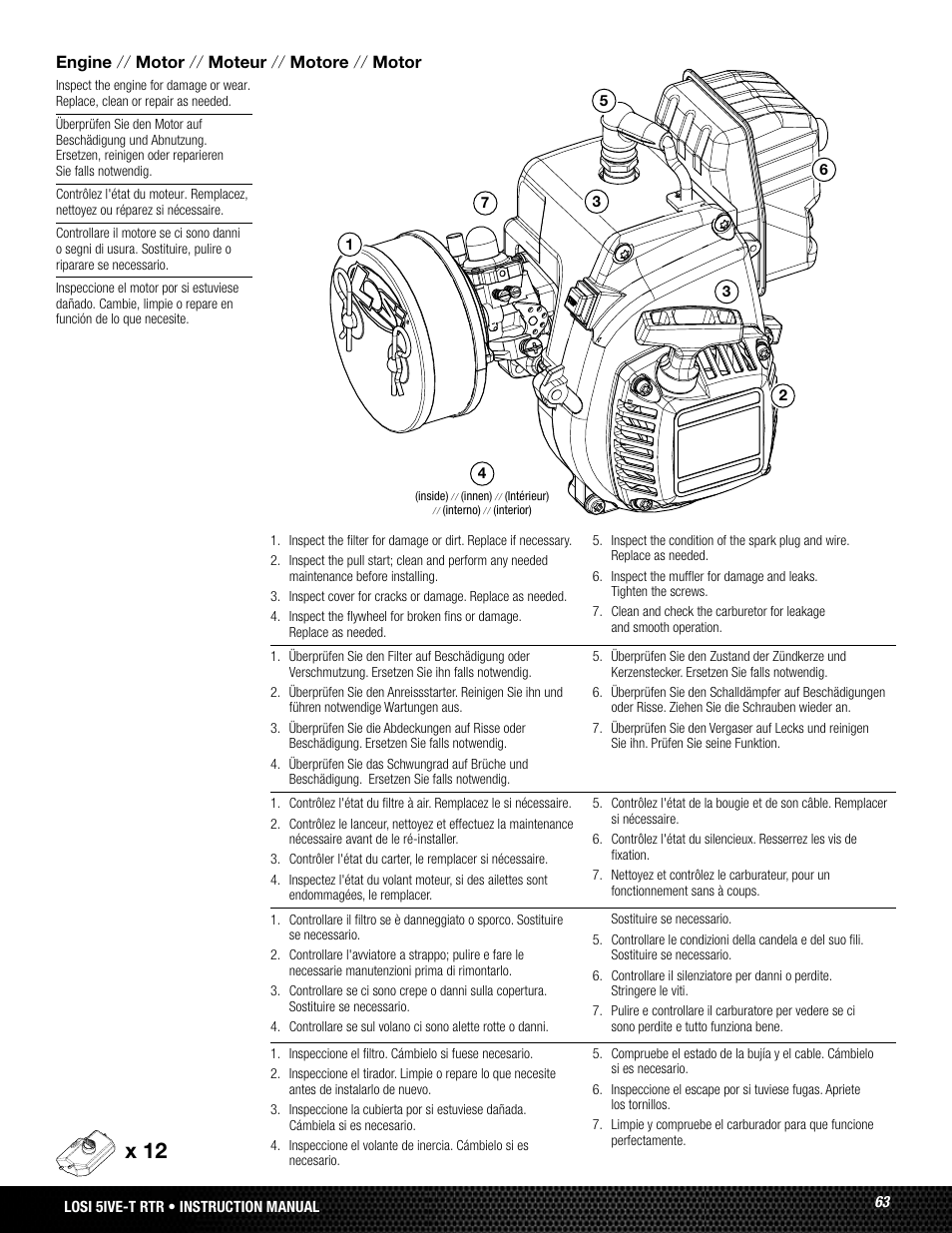 X 12 | Losi LOSB0019WHTBD User Manual | Page 63 / 96